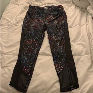Navy patterned cropped leggings